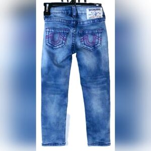Vintage True Religion Big T Skinny World Tour Toddler Size 4 Jeans Denim Washed